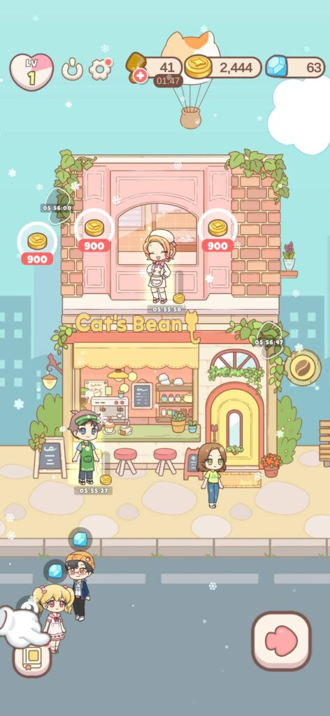 面白いポイント2:遊んだ分だけ街が変わる成長ループ