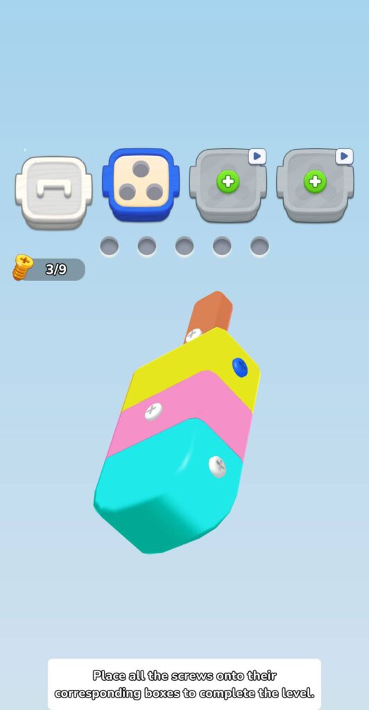 ゲームシステム1：ねじ外し×カラーソートパズル