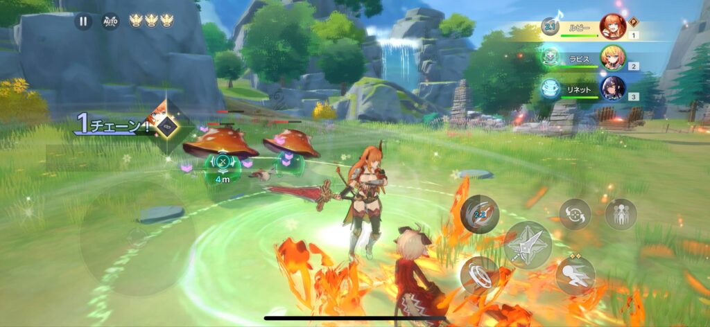 ゲームシステム1：リアルタイム4人協力アクションバトル