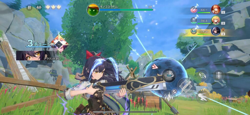 面白いポイント2：美麗グラフィックと簡単操作による爽快戦闘