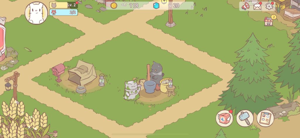 ゲームシステム1：街づくり × 農場経営＋素材生産