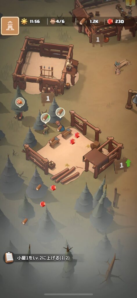 ゲームシステム2：資源収集とシェルター拡張