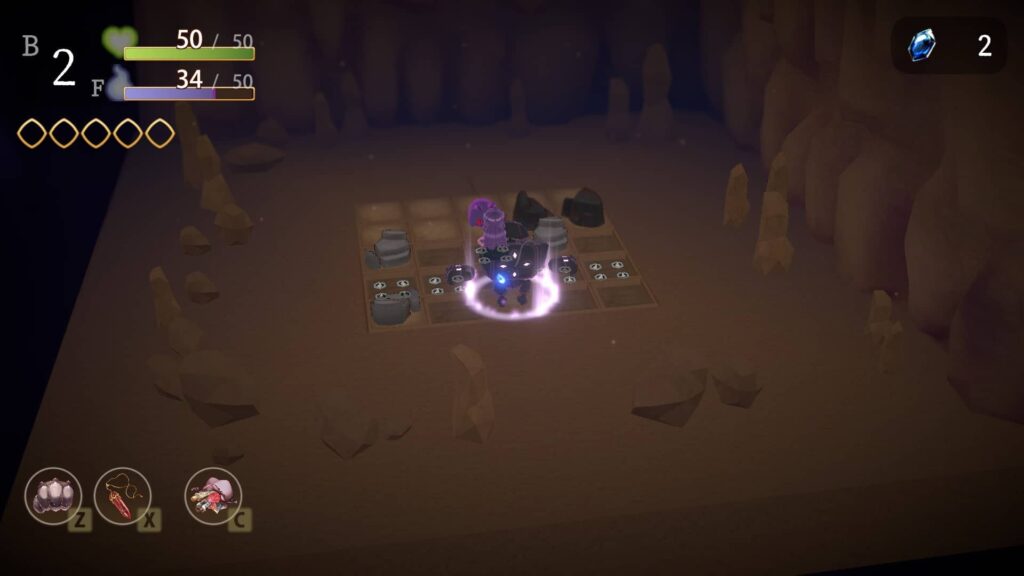 ゲームシステム1:ダウジングで罠や階段を“瞬間記憶”しながら進む探索アクション