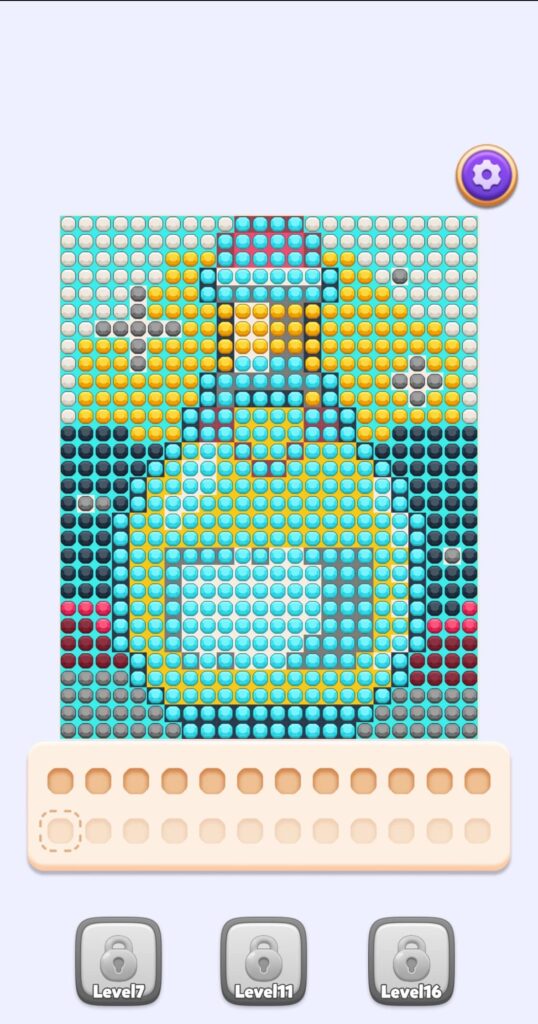 ゲームシステム2：ソートするとピクセルアートが浮かび上がる快感