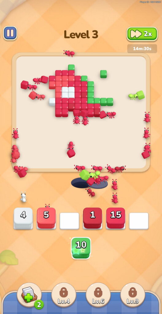 ゲームシステム1：ワンタップで働きアリを送り出すシンプル操作