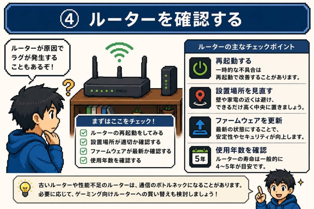 ④ ルーターを確認する