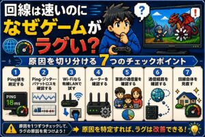 回線は速いのになぜゲームがラグい？原因を切り分ける7つのチェックポイント