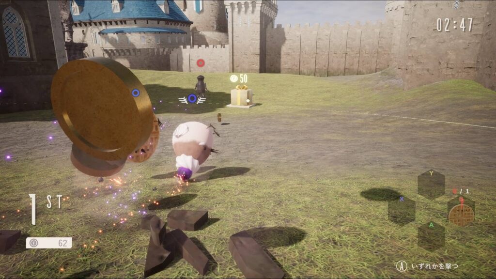 ゲームシステム1：転がって体当たり、驚くほど簡単な操作