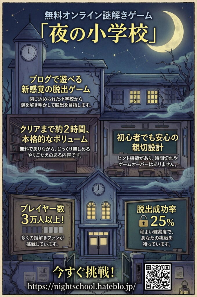 夜の小学校から、無事に脱出できるか