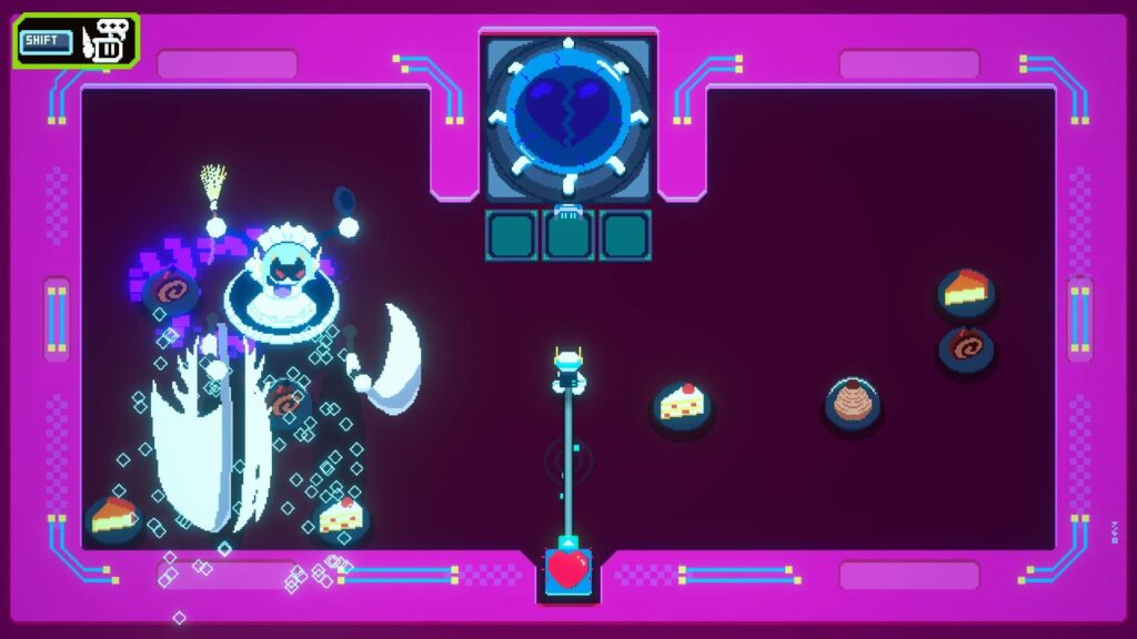 ゲームシステム2:攻撃を避けながら回路をつなぐボス戦