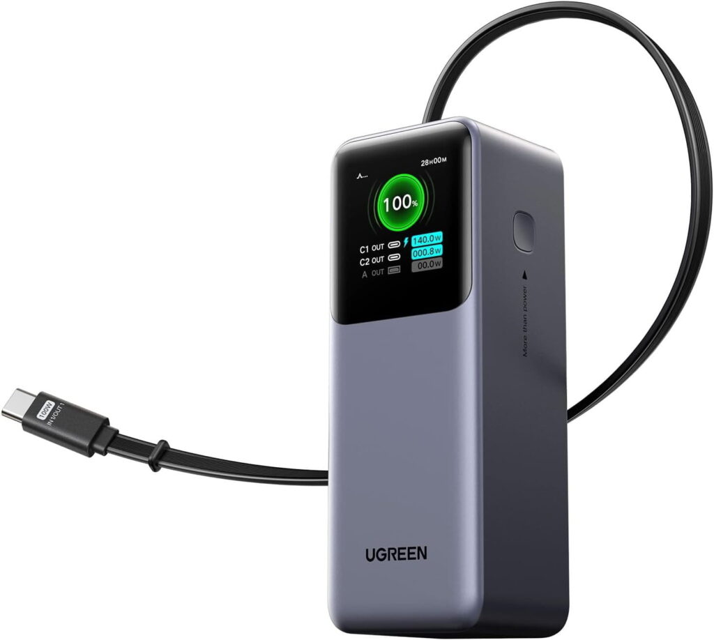 4．UGREEN PB726｜巻き取り式ケーブル内蔵の高出力モデル